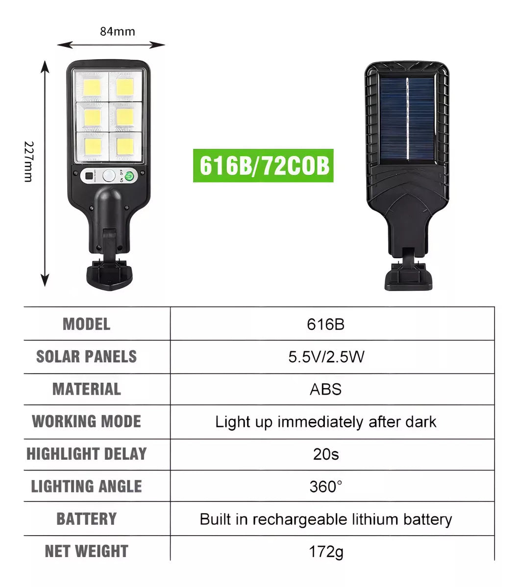 SolarLamp™ ☀️| Lampara Solar con Sensor 30w + Control