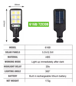 SolarLamp™ ☀️| Lampara Solar con Sensor 30w + Control